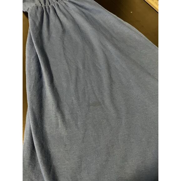 Vintage Womens Midi Dress Size 12 Blue Long Sleeve Neutral Minimalist 80s FLAW - Picture 11 of 12